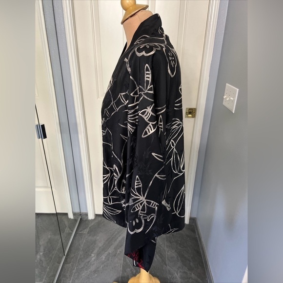 Chico’s Design Silk Asian Inspired Bamboo Print Kimonoo Cardigan - Picture 5 of 9